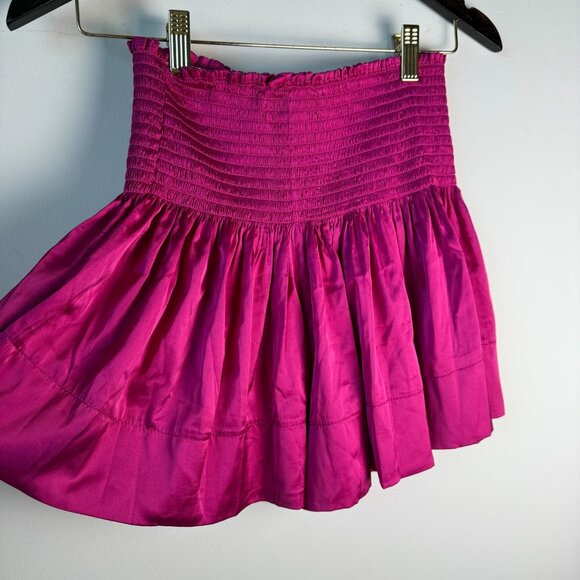 Natural Life Smocked Waist Satin Shorts Magenta Size SM Festival Hippie Boho - Picture 7 of 7
